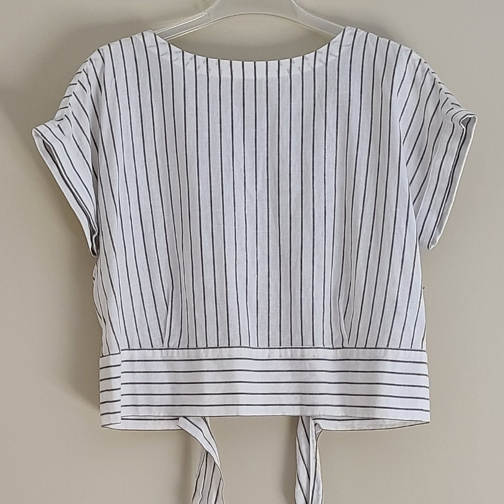 NWOT Brooks Brothers Linen Blend Dolman Sleeve Wrap Back Top Size 10